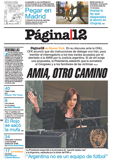 Tapa de la fecha 26-09-2012