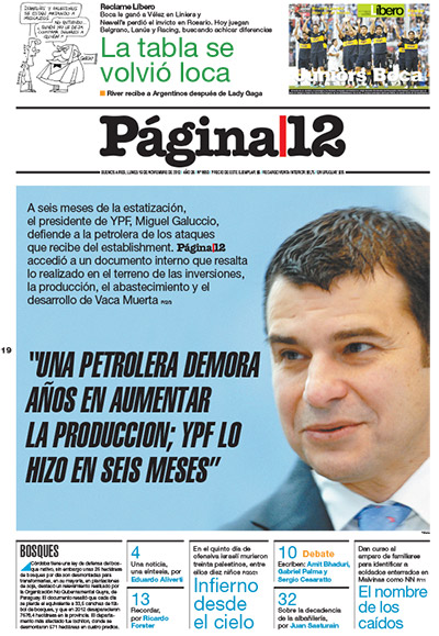 Tapa de la fecha 19-11-2012