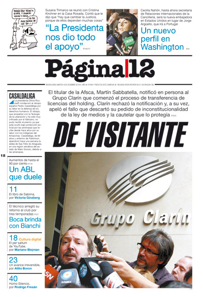 Tapa de la fecha 18-12-2012