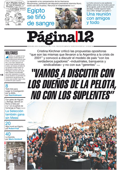 Tapa de la fecha 15-08-2013