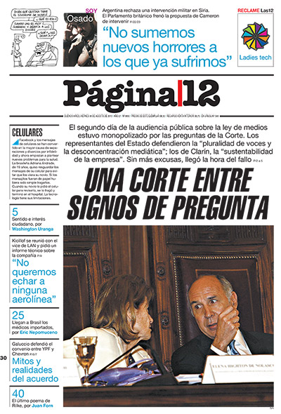 Tapa de la fecha 30-08-2013