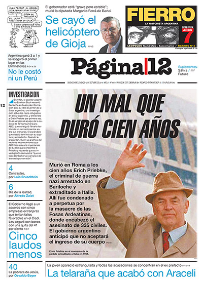 Tapa de la fecha 12-10-2013