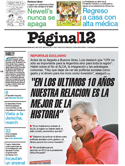 Tapa de la fecha 14-10-2013