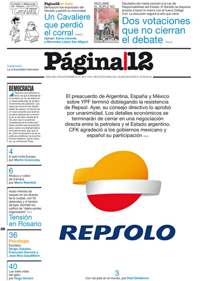 Tapa de la fecha 28-11-2013