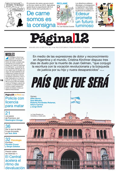 Tapa de la fecha 16-01-2014