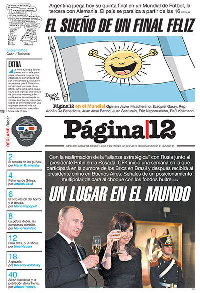 Tapa de la fecha 13-07-2014