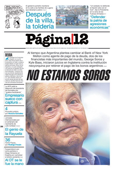 Tapa de la fecha 26-08-2014