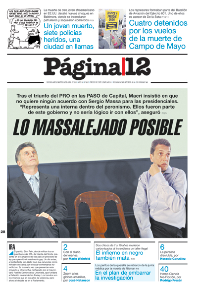 Tapa de la fecha 28-04-2015