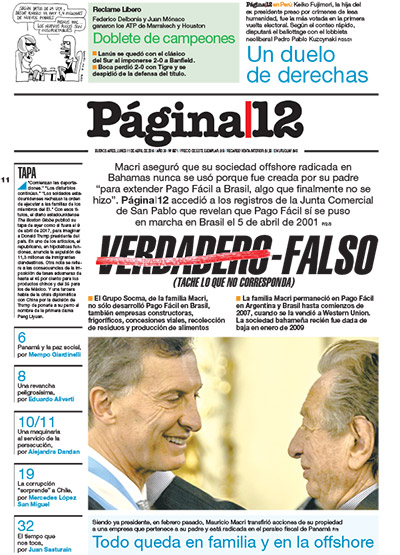 Tapa de la fecha 11-04-2016