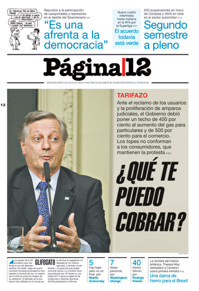 Tapa de la fecha 12-07-2016