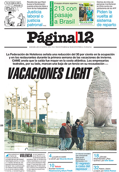 Tapa de la fecha 25-07-2016