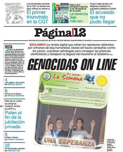 Tapa de la fecha 22-08-2016