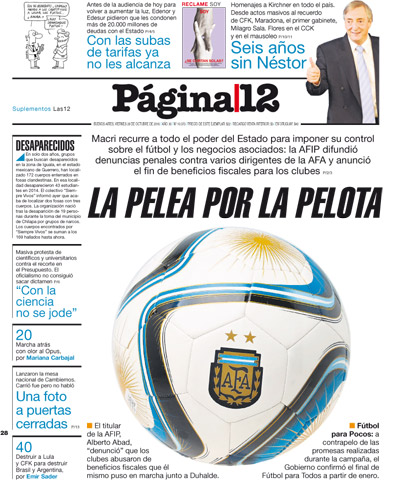 Tapa de la fecha 28-10-2016