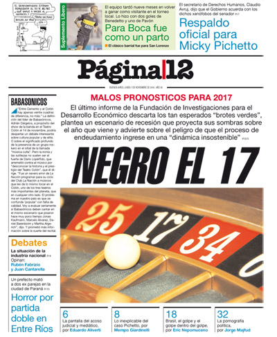 Tapa de la fecha 07-11-2016