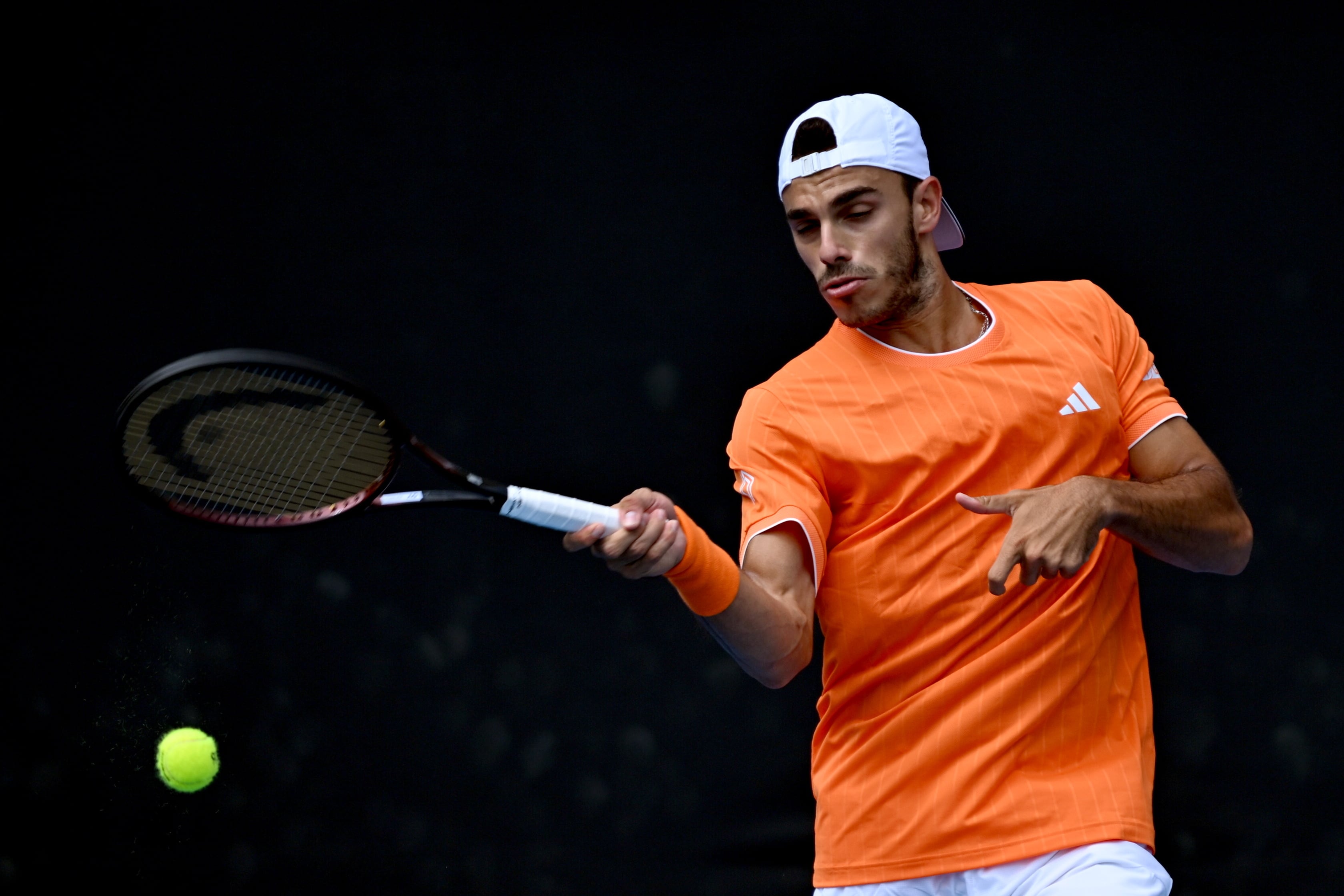 MELBOURNE (Australia), 21/01/2026.- Francisco Cerundolo of Argentina in action during his match against Damir Dzumhur of Bosnia on day 4 of the 2026 Australian Open tennis tournament at Melbourne Park in Melbourne, Australia, 21 January 2026. (Tenis) EFE/EPA/JAMES ROSS AUSTRALIA AND NEW ZEALAND OUT