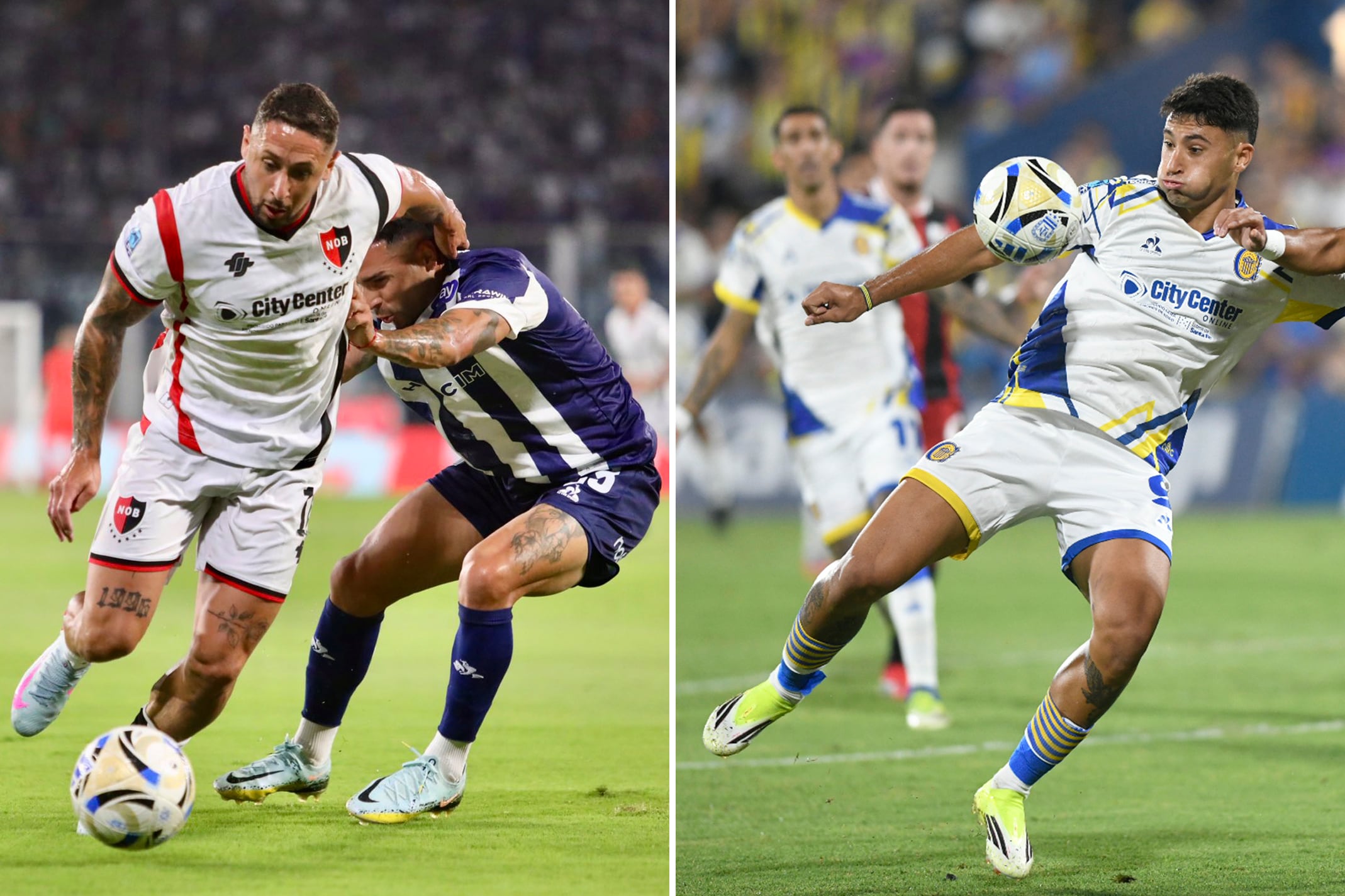 Armando Mendez de Newells y Alejo Veliz de Rosario Central