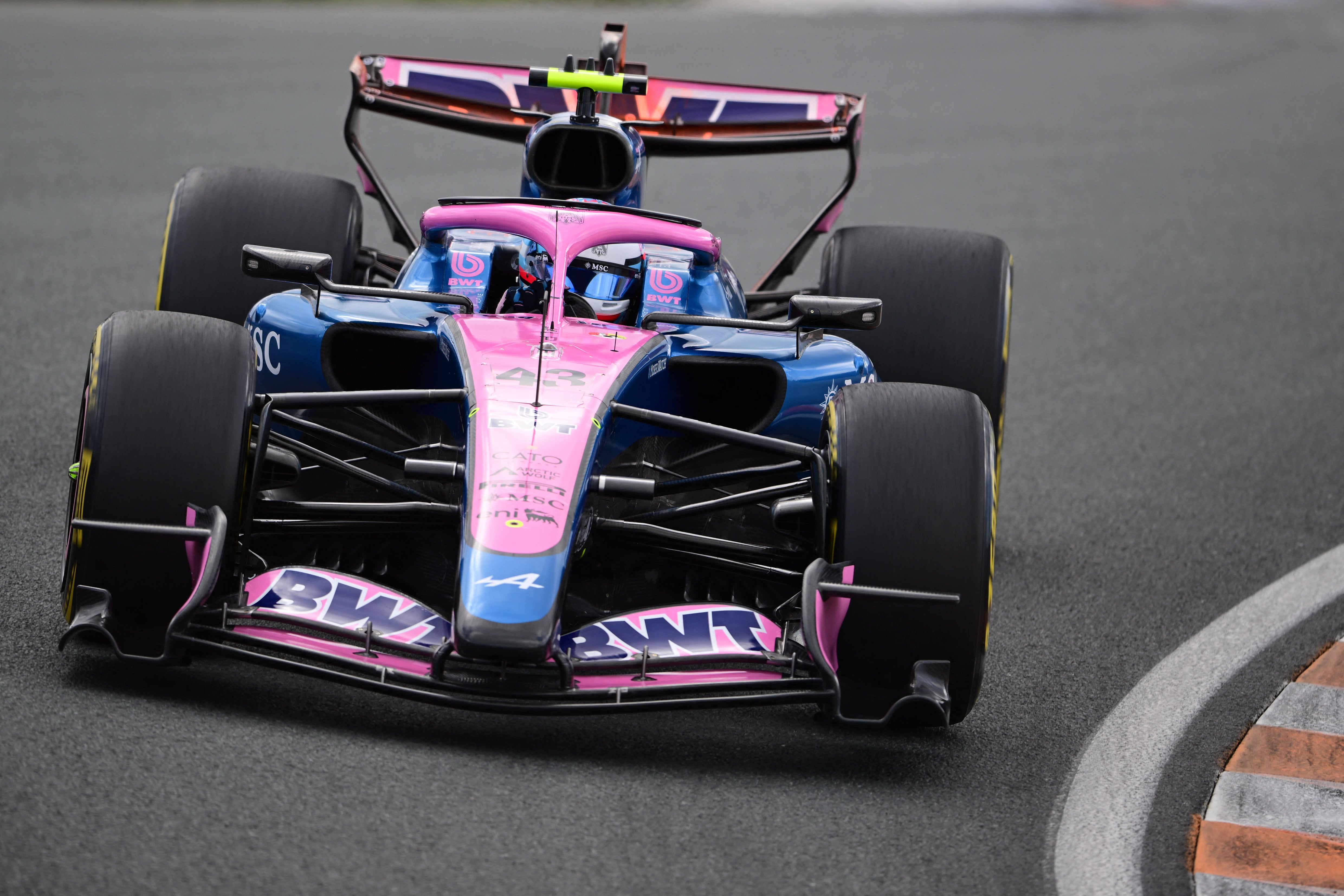 Franco Colapinto of Alpine F1 Team driving during sprint race of Formula 1 Dutch GP at Zandvoort Circuit in Zandvoort, Netherlands, on August 22, 2026. (Photo by Andrea Diodato/NurPhoto) (Photo by Andrea Diodato / NurPhoto via AFP)