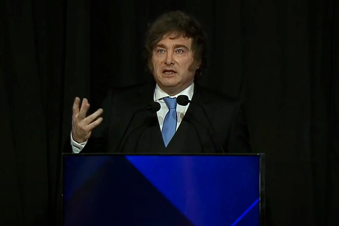 Javier Milei en la Bolsa de Comercio de Córdoba