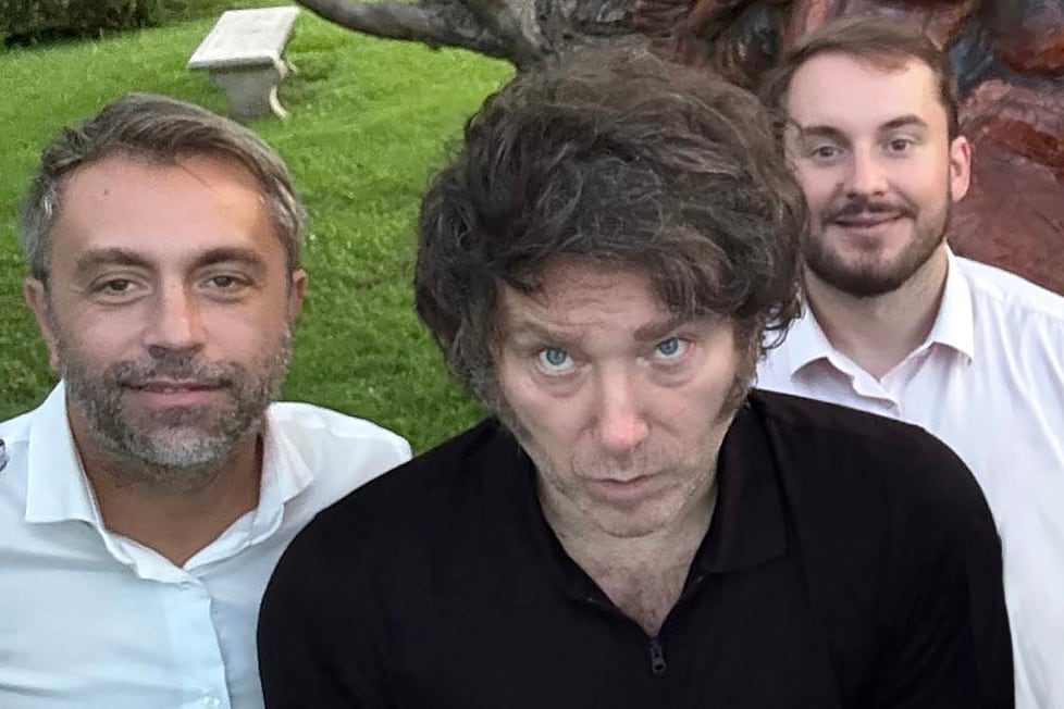 Federico Furiase, Javier Milei y Felipe Nuñez.