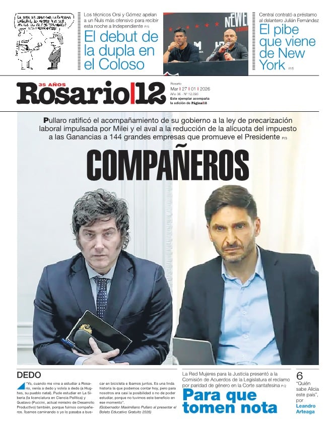 Pullaro ratificó el acompañamiento de su gobierno a la ley de precarización laboral impulsada por Milei y el aval a la reducción de la alícuota del impuesto a las Ganancias a 144 grandes empresas que promueve el Presidente