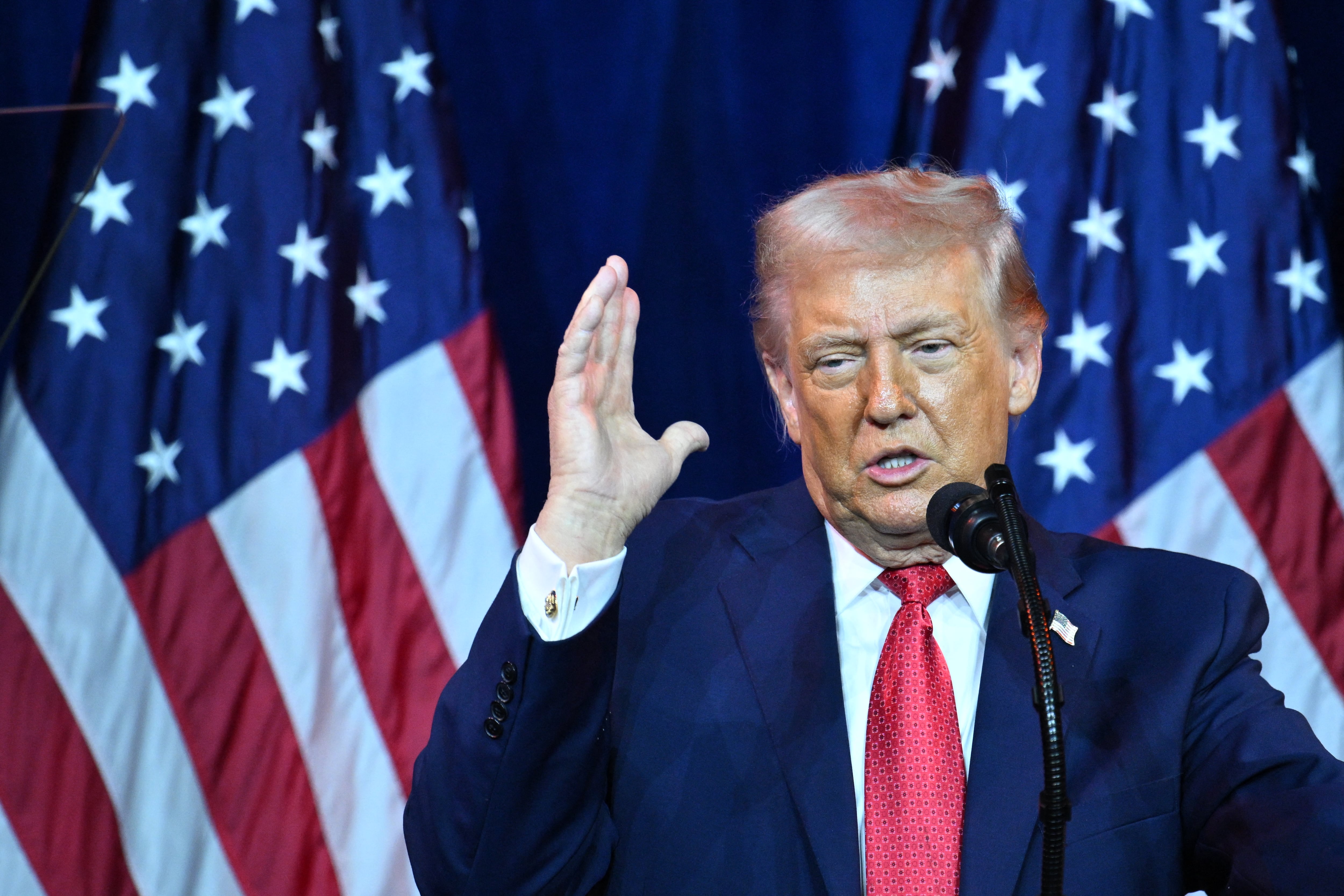 US President Donald Trump speaks during the House Republican Party (GOP) member retreat at the Kennedy Center in Washington, DC, on January 6, 2026. (Photo by Mandel NGAN / AFP)