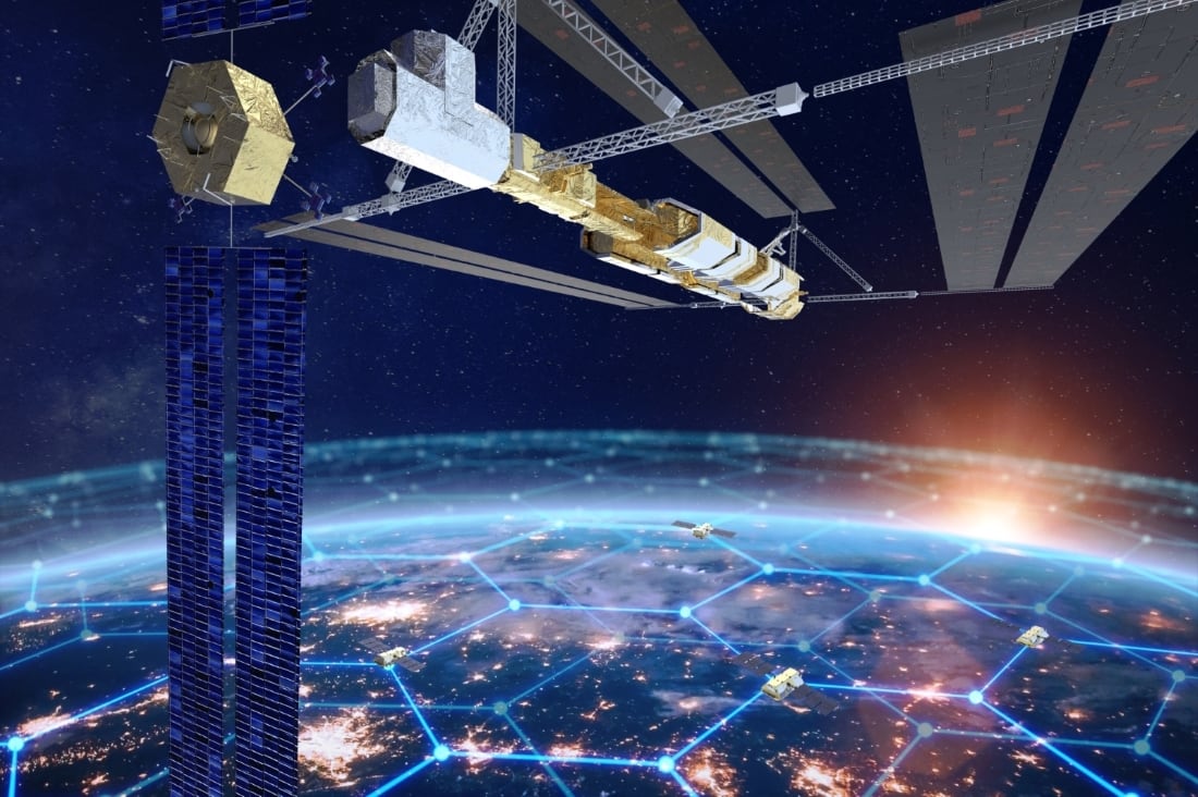 Esta imagen es una representación artística del proyecto ASCEND (Advanced Space Cloud for European Net zero emission and Data sovereignty), una iniciativa financiada por la Comisión Europea.
