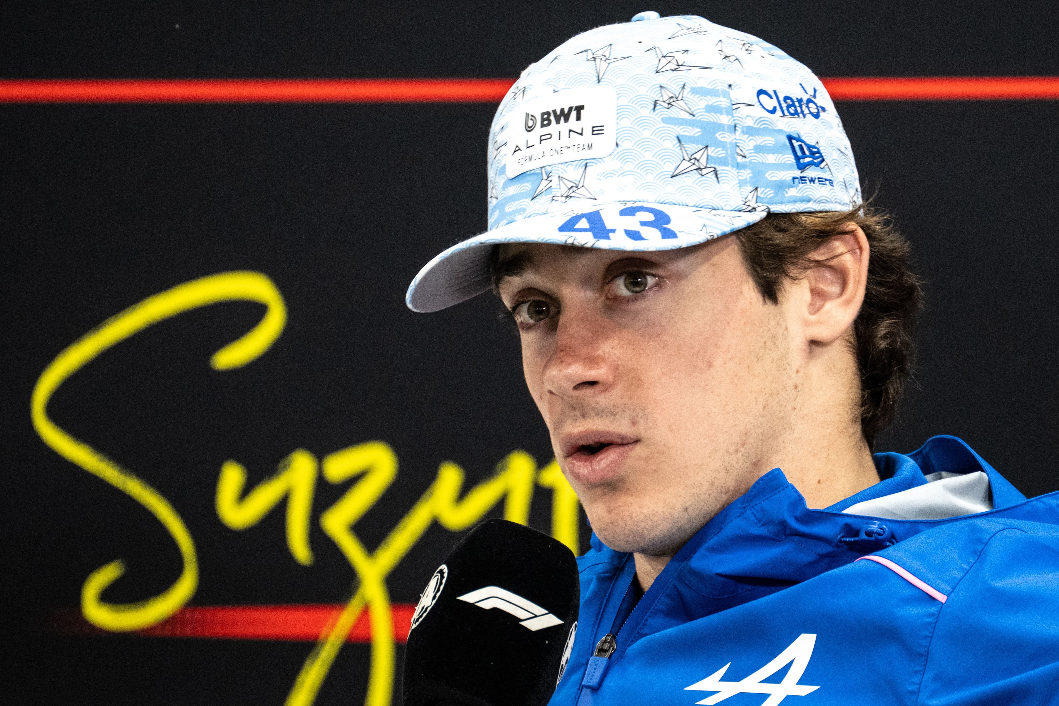 Alpine's Argentine driver Franco Colapinto attends a press conference ahead of the Formula One Japanese Grand Prix in Suzuka on March 26, 2026. (Photo by Philip FONG / AFP)
