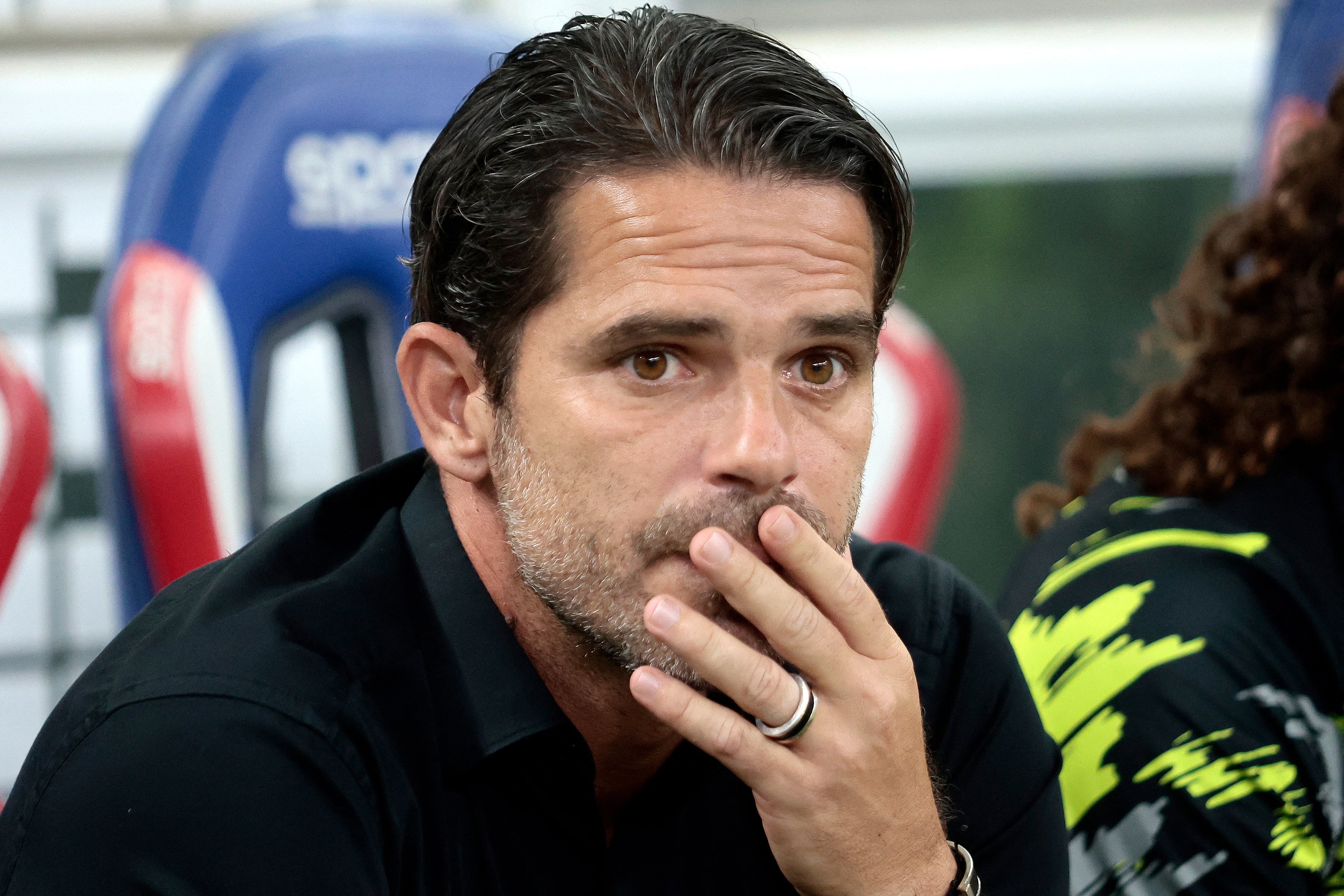 Necaxa's Argentine head coach Fernando Gago gestures before the Liga MX Apertura football tournament match between Guadalajara and Necaxa at the Akron Stadium in Zapopan, Jalisco state, Mexico on September 23, 2025. (Photo by Ulises Ruiz / AFP)
