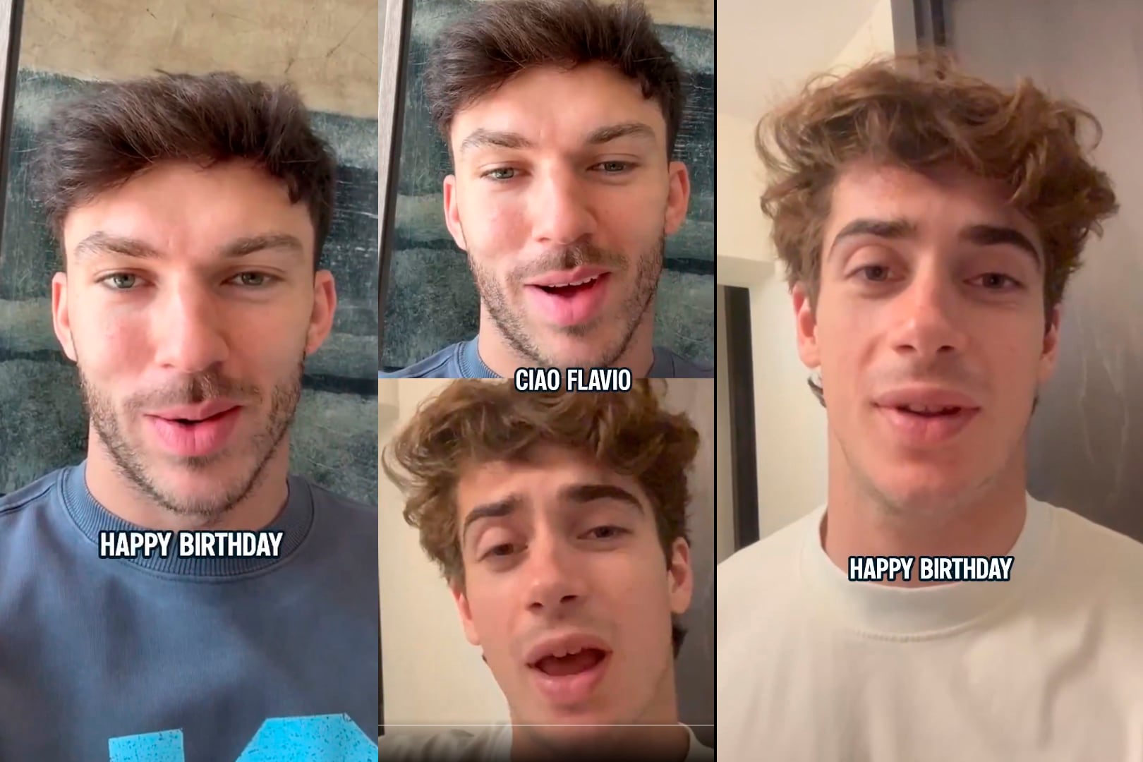 Colapinto y Gasly saludaron a Briatore en su cumpleaños