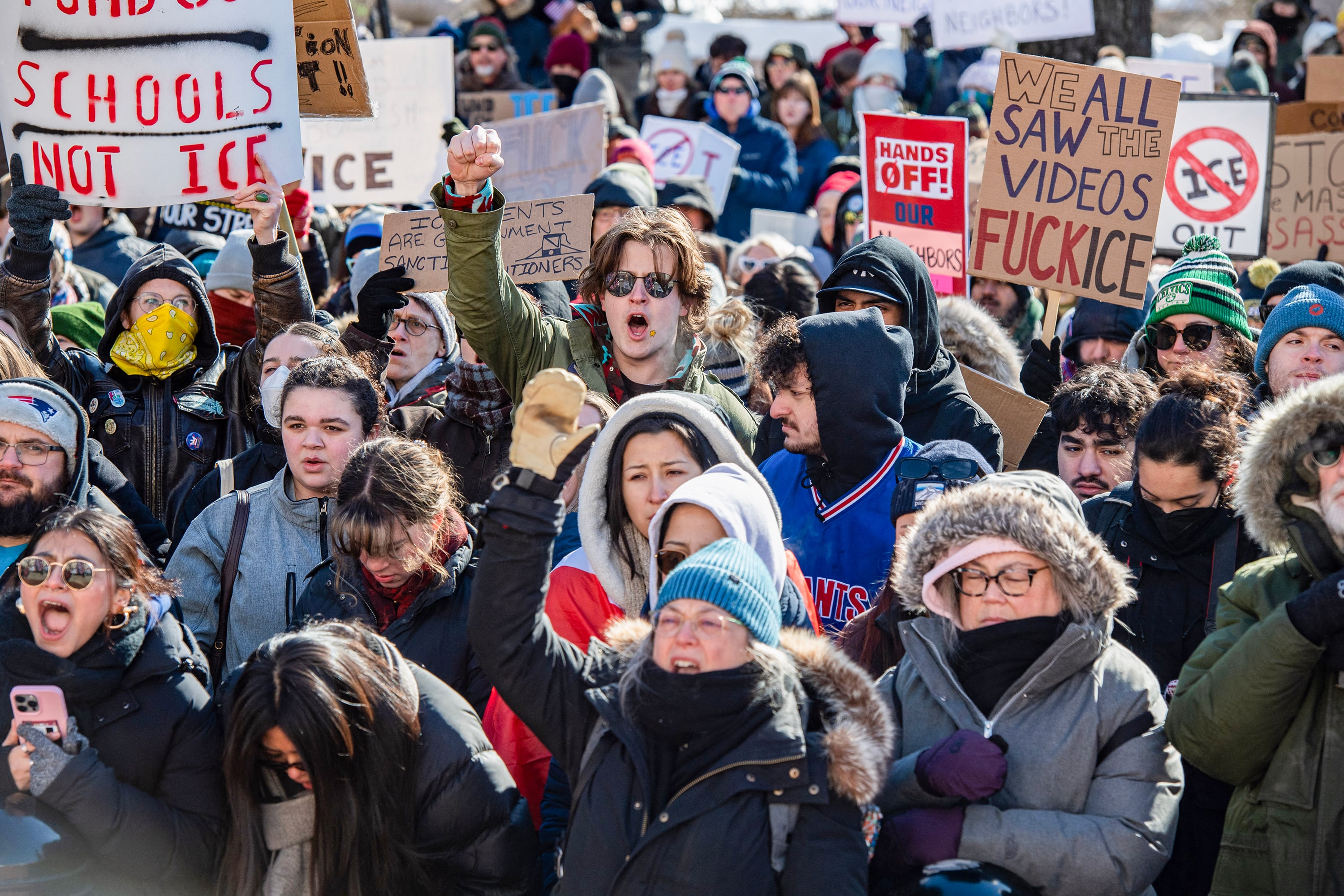 Protestas en contra del accionar del ICE, Boston, 31 01 2026