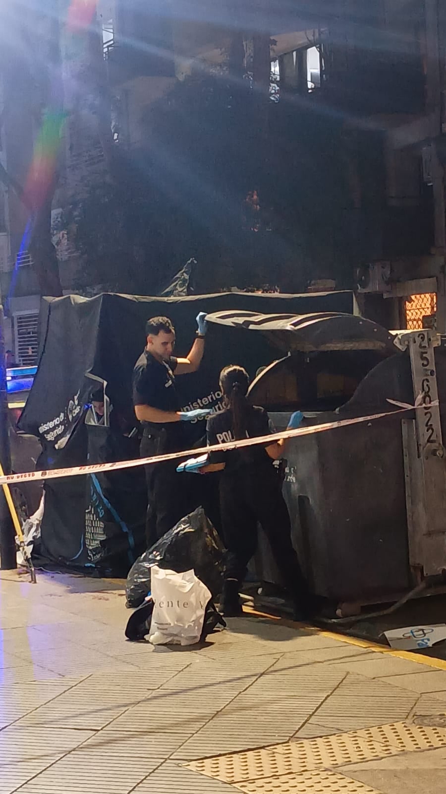 Persona en Situacion de Calle muerta en container