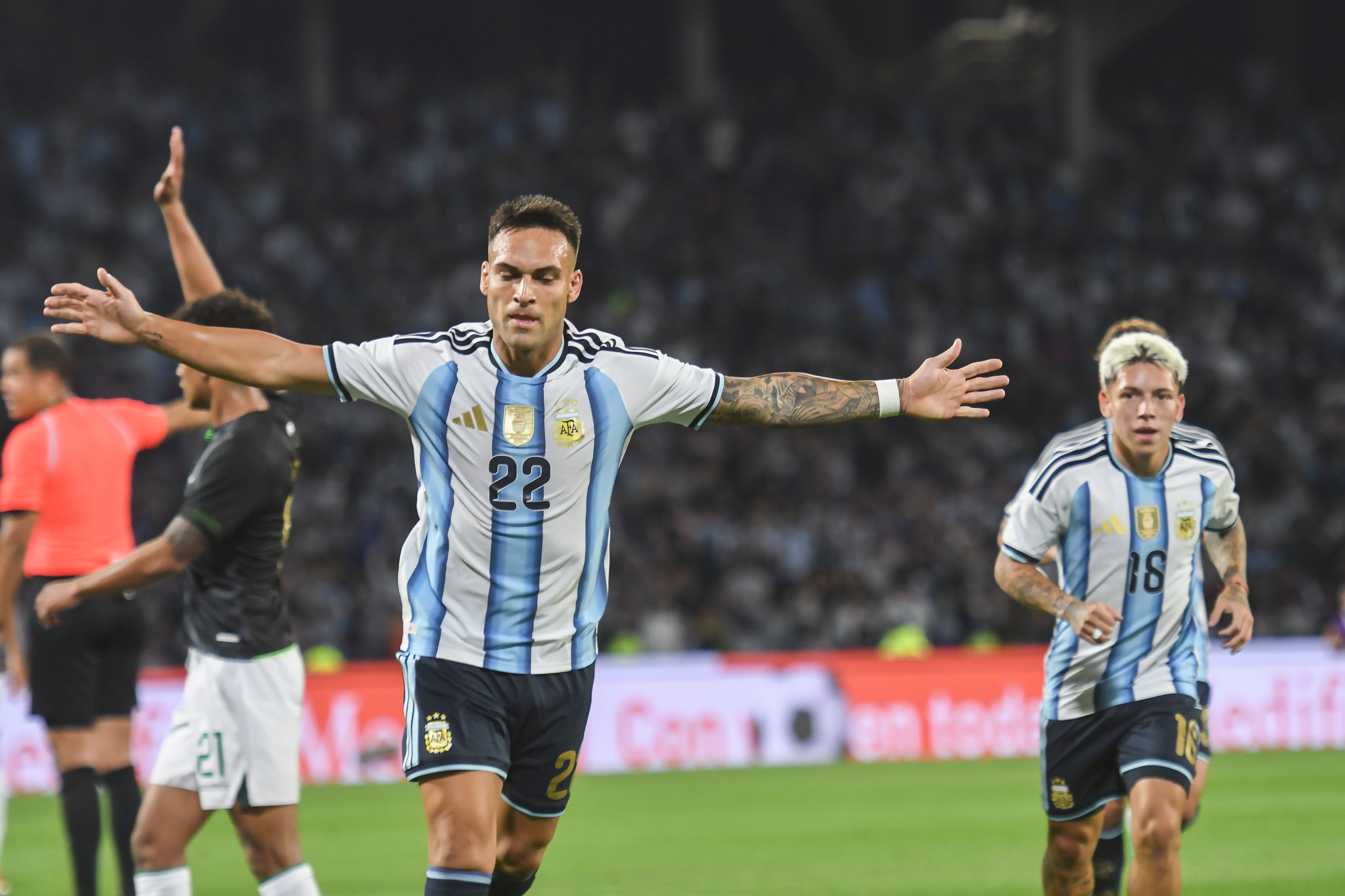 Argentina Vs Bolivia, festejo Lautaro Martinez