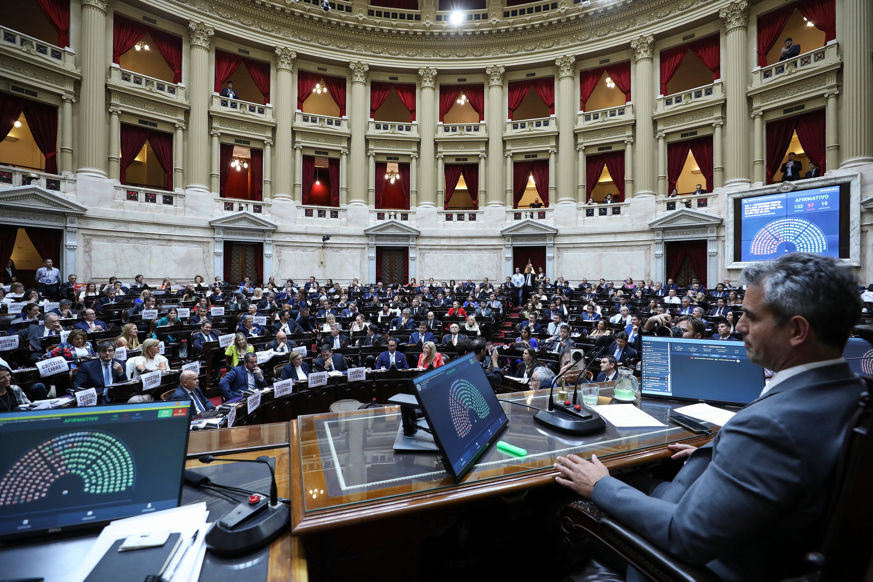Sesión Especial: Diputados aprobó en votación general el Presupuesto 2026 por 132 votos afirmativos, 97 negativos y 19 abstenciones.