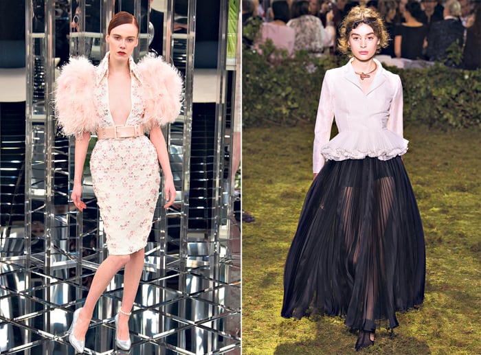 vestido Chanel con plumas, culotte en Dior Couture