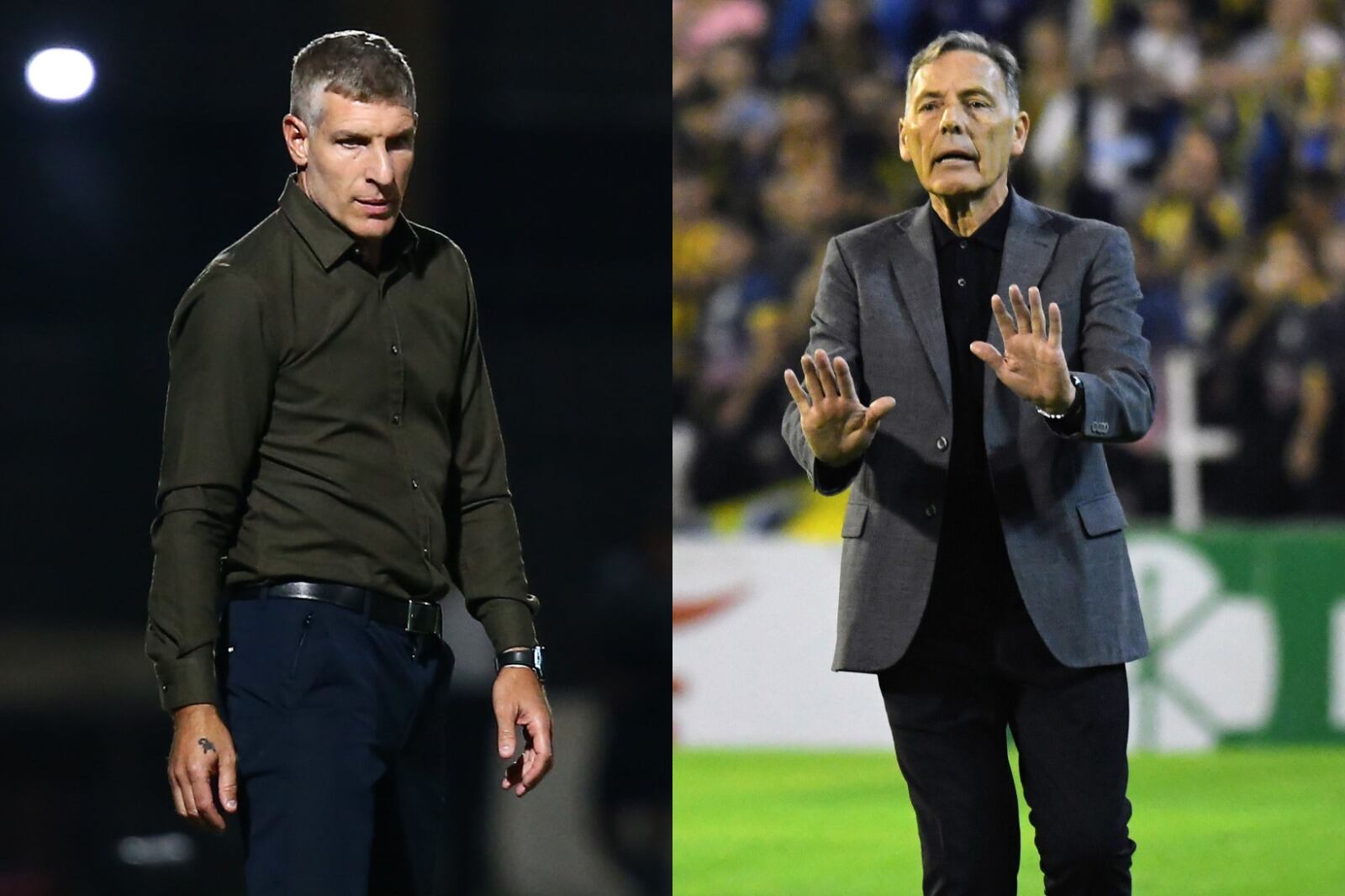 Martín Palermo y Miguel Angel Russo, DTs de los finalistas.