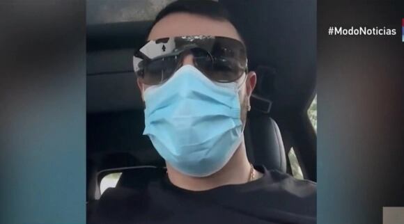 El hombre que se identificó como Sebastián Marset / Foto: Captura de video de Telenoche