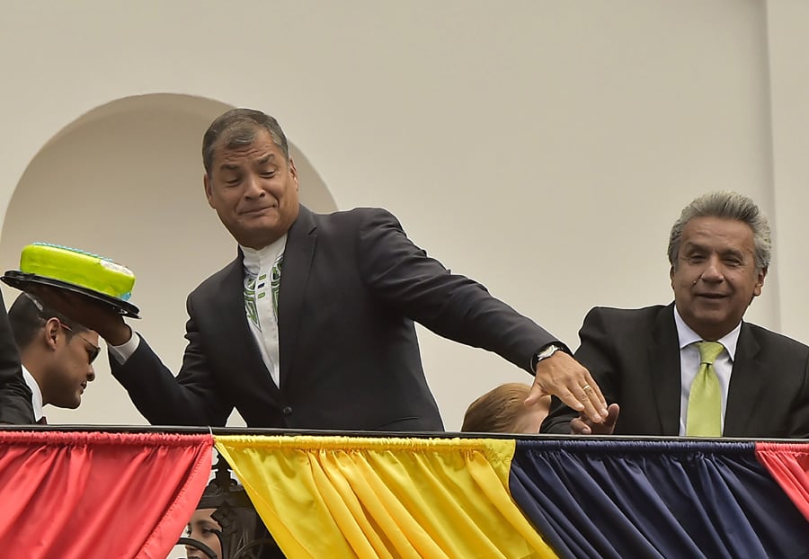 Correa y Moreno durante la sucesión presidencial, antes de la ruptura.