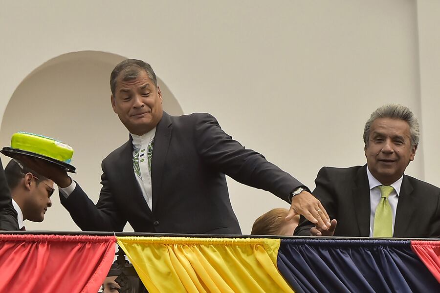 Correa y Moreno durante la sucesión presidencial, antes de la ruptura.