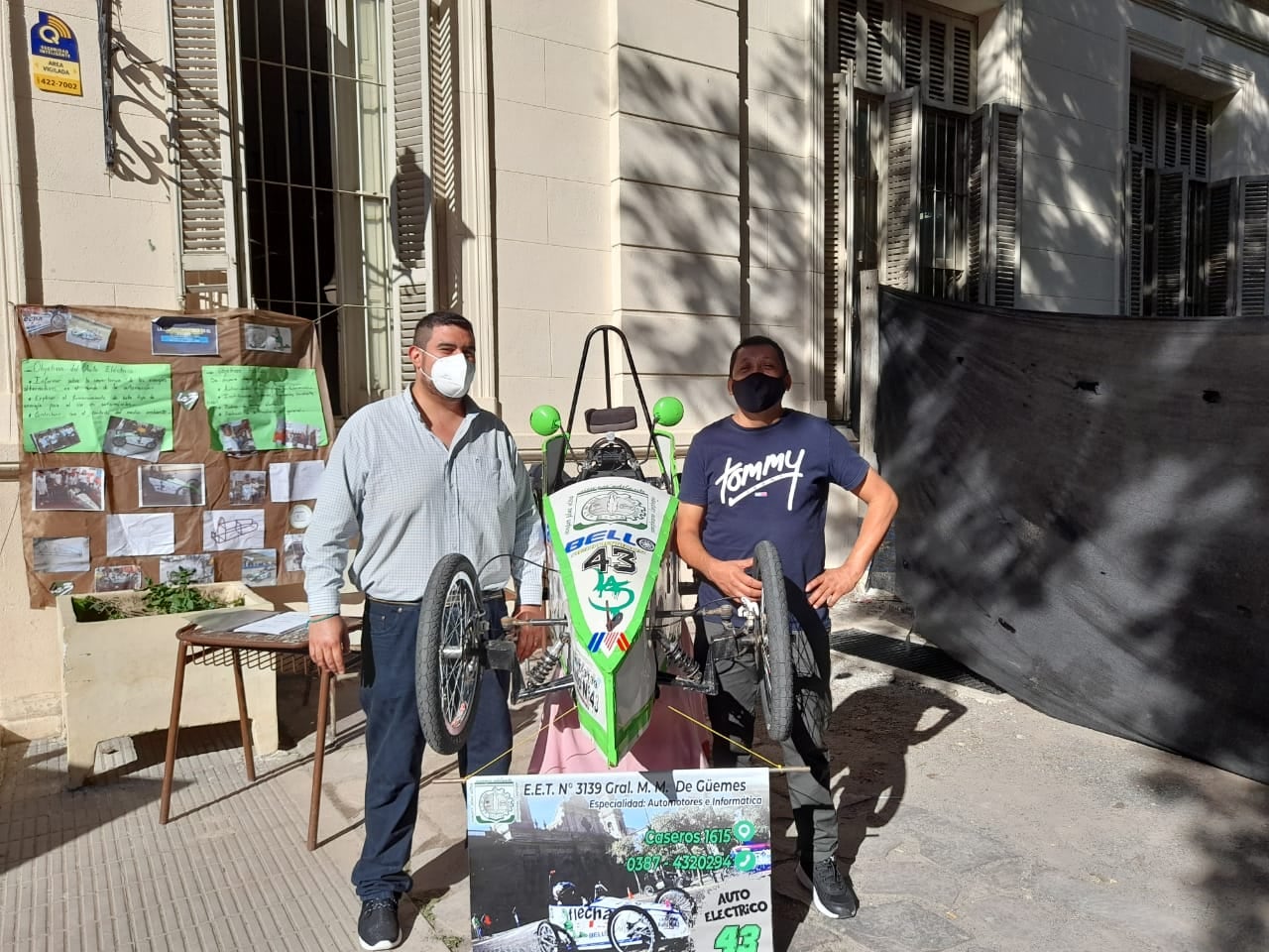 El auto eléctrico de la escuela técnica N° 3139.