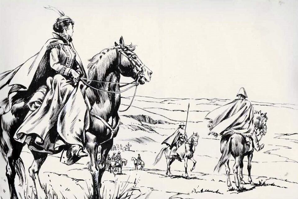 "Amazonas de la muerte", ilustración del rosarino Ely Cuschie que forma parte de la muestra