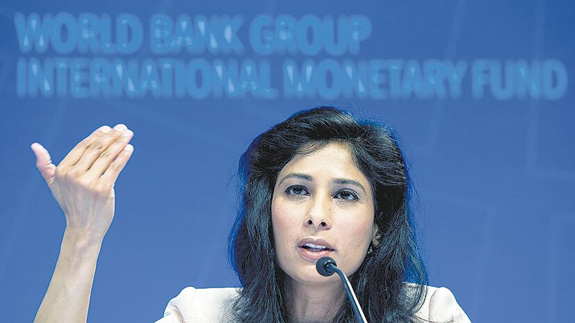 El informe presentado por Gita Gopinath, directora de Investigación del FMI, estimó una caída del PIB del 1,2 por ciento para Argentina.