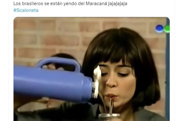 María Elena Fuseneco, presente en las burlas de la selección argentina a Brasil.