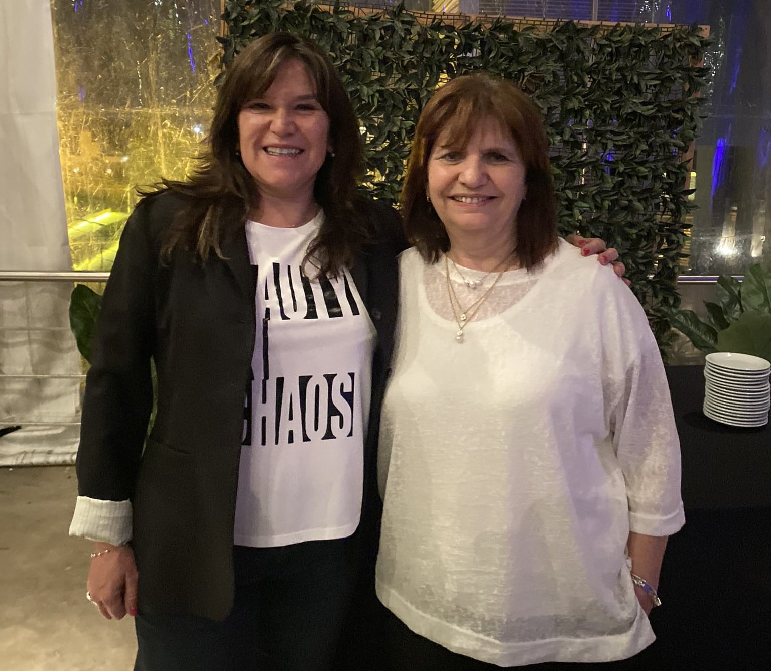 Inés Brizuela y Doria junto a Patricia Bullrich.