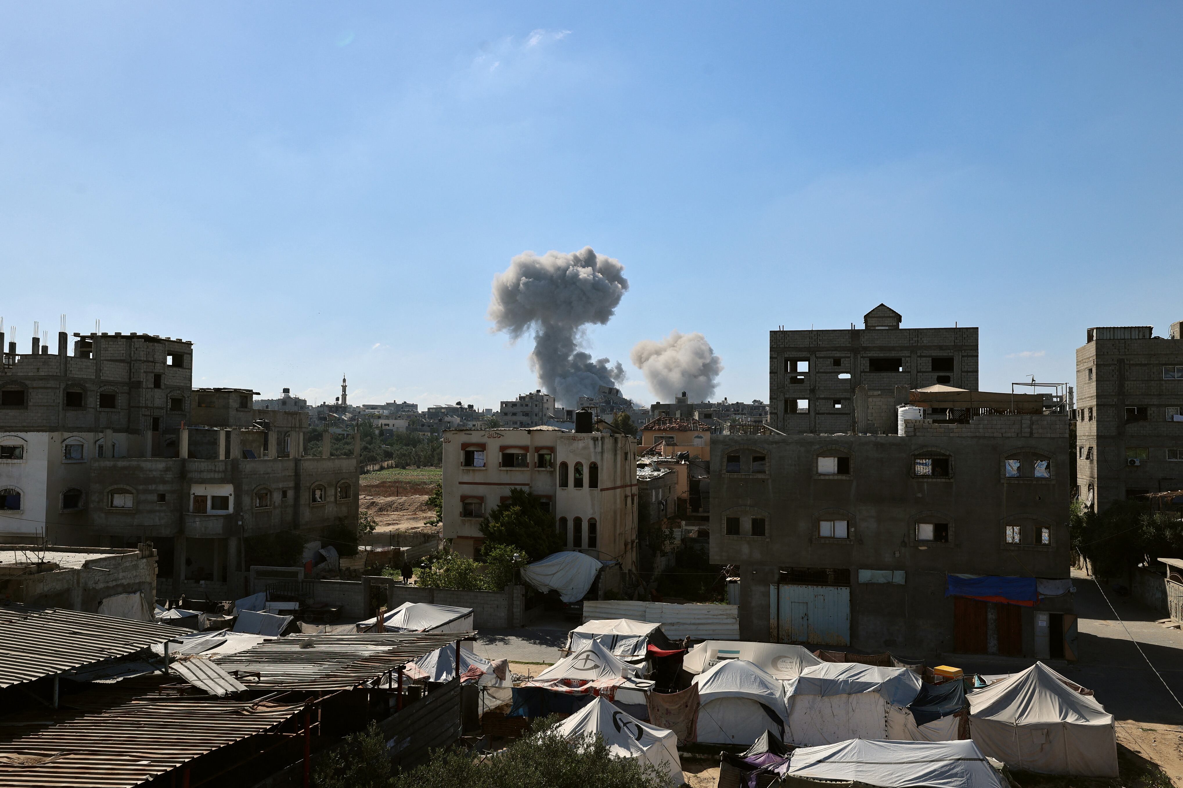 Bombardeo israelí en Franja de Gaza.
