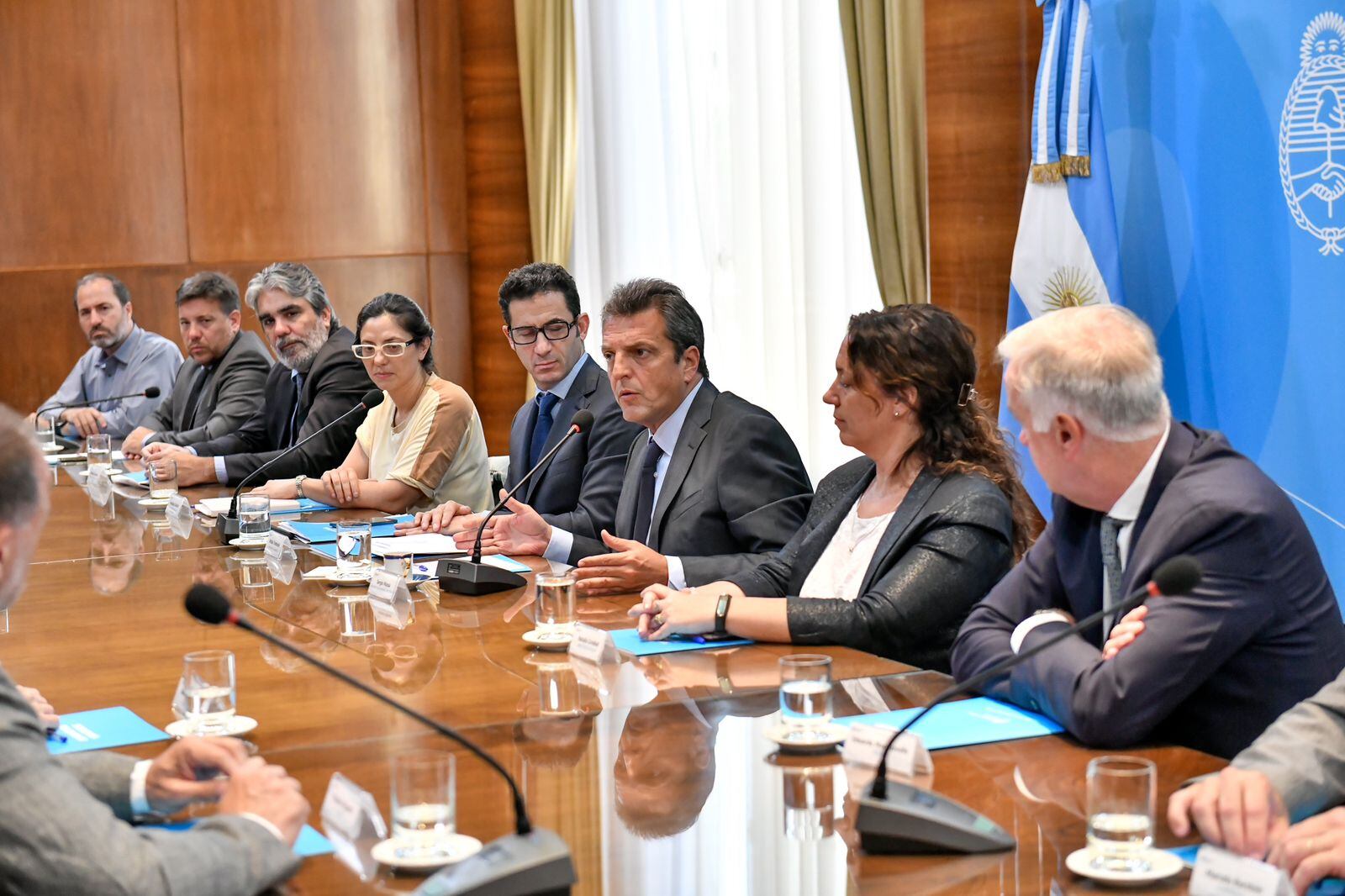 El ministro de Economía, Sergio Massa, en el encuentro con los ejecutivos de los laboratorios medicinales.