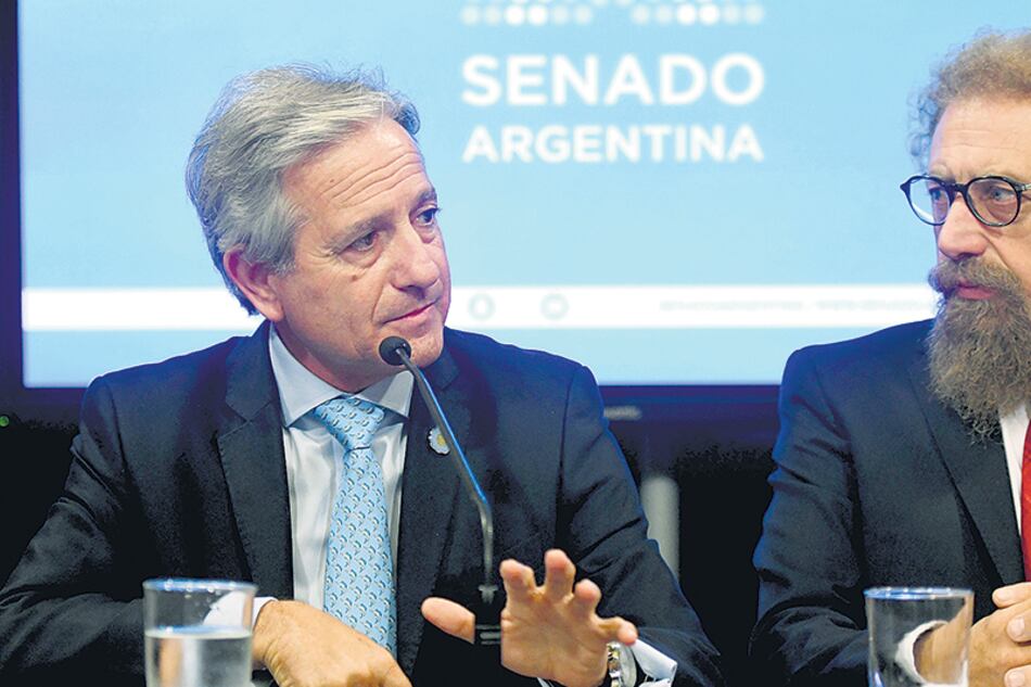 El ministro Andrés Ibarra, junto al senador Alfredo Luenzo.