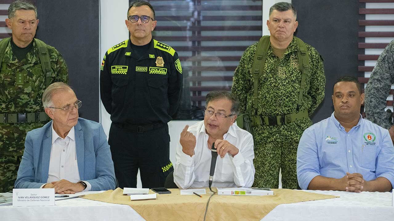 El presidente de Colombia, Gustavo Petro en conferencia / foto oficial