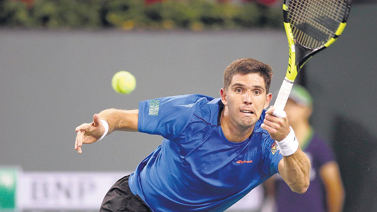 Federio Delbonis, ayer en el desierto californiano de Indian Wells.