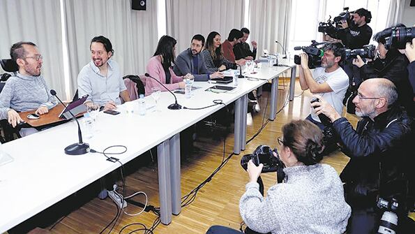 El Consejo Ciudadano Estatal de Podemos, reunido ayer de urgencia en Madrid.