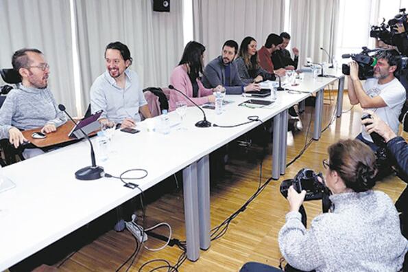 El Consejo Ciudadano Estatal de Podemos, reunido ayer de urgencia en Madrid.